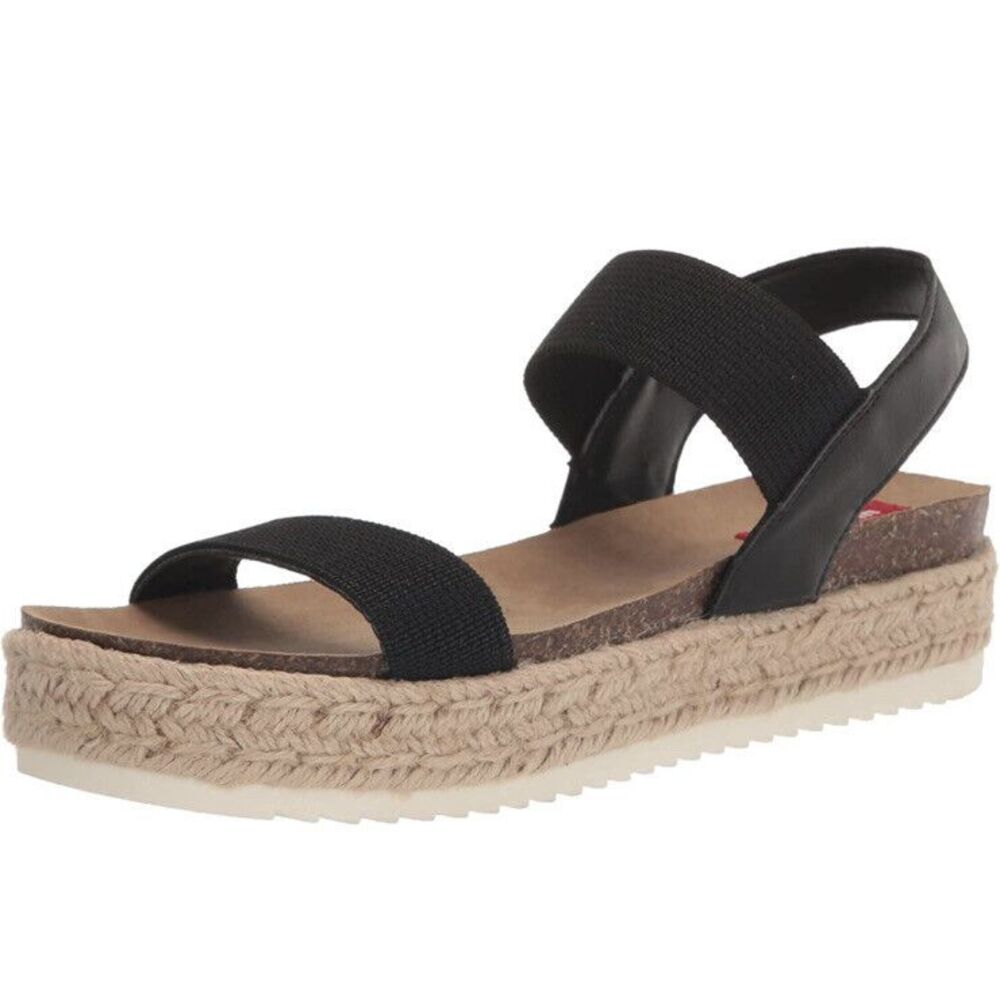 New In Box UNIONBAY Womens Pamela Sandals Black Slip On Espadrilles U3PAM01 6.5‎